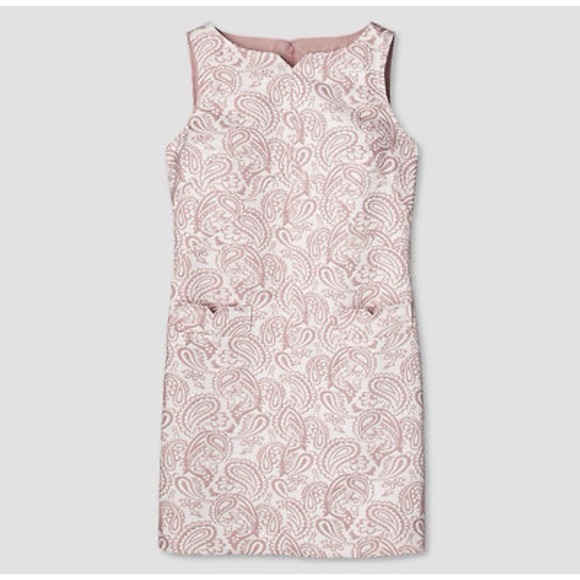 Victoria Beckham for Target Dress Womens XL Pink Floral Shift Jackie O Jacquard - Picture 3 of 14
